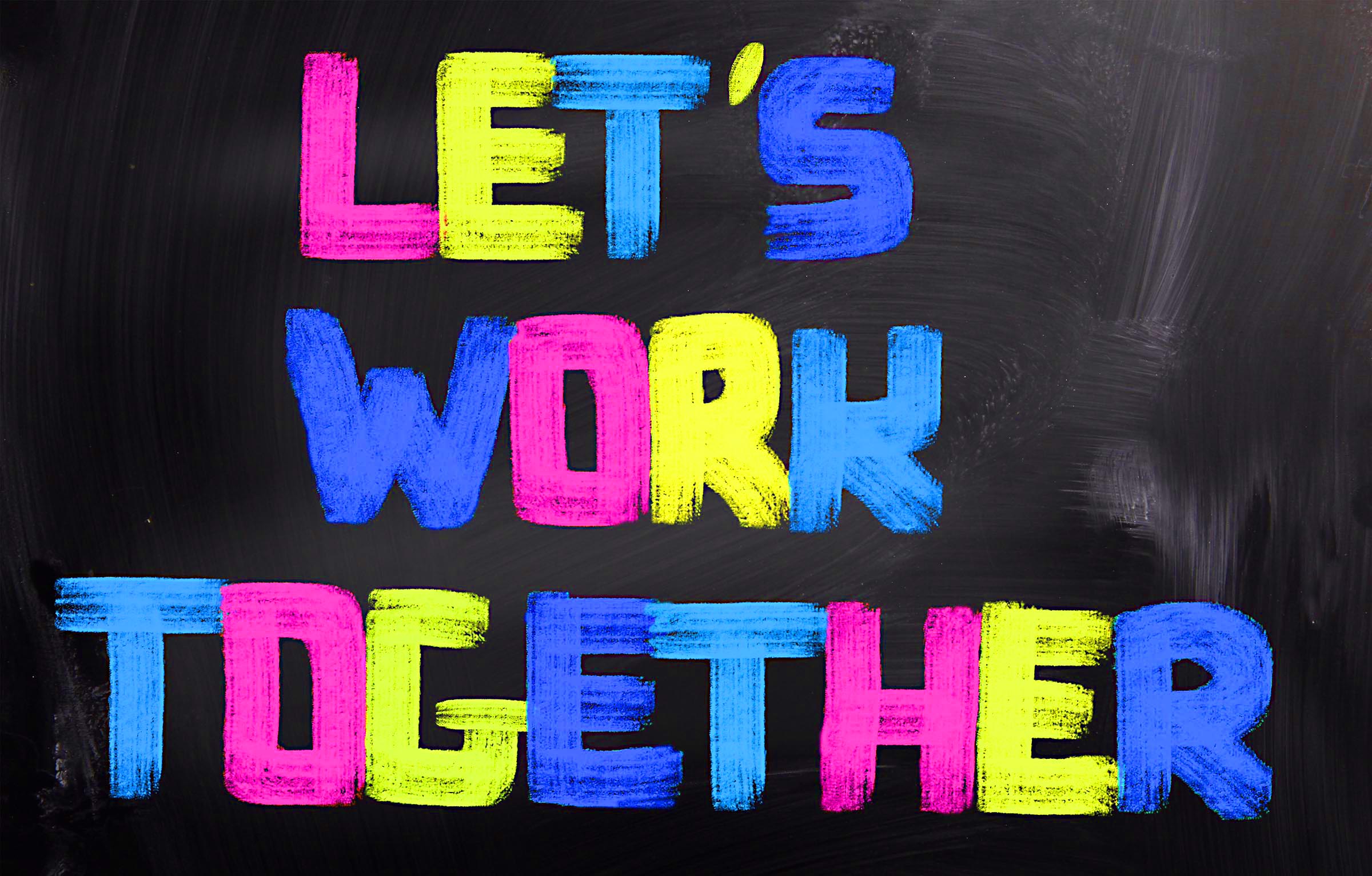 Image that says Let's work together